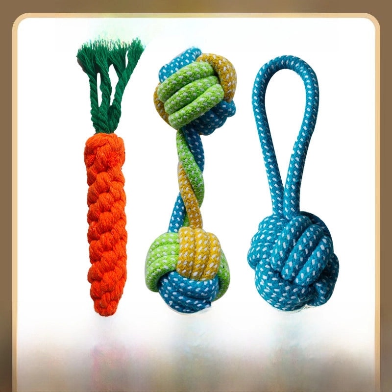 Pet Dental Chew Toy Cotton Rope Puzzle for Puppies Durable Bite Resistant Teeth Cleaning|Pet Supplies - Dog Toys