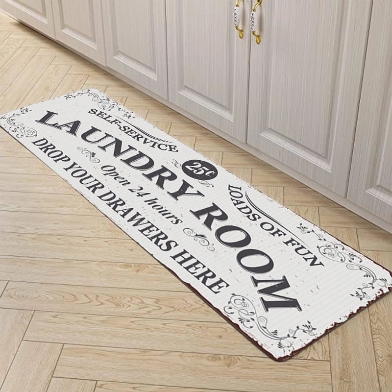 Vacation Style Polyester Area Rug with Letter Print|Home Decor & Rugs