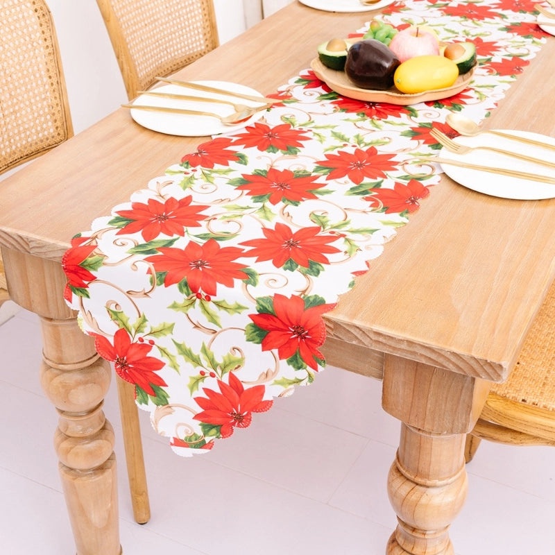 Festive Santa Claus Floral Indoor Tablecloth for Christmas Decor|Home Decor & Table Linens