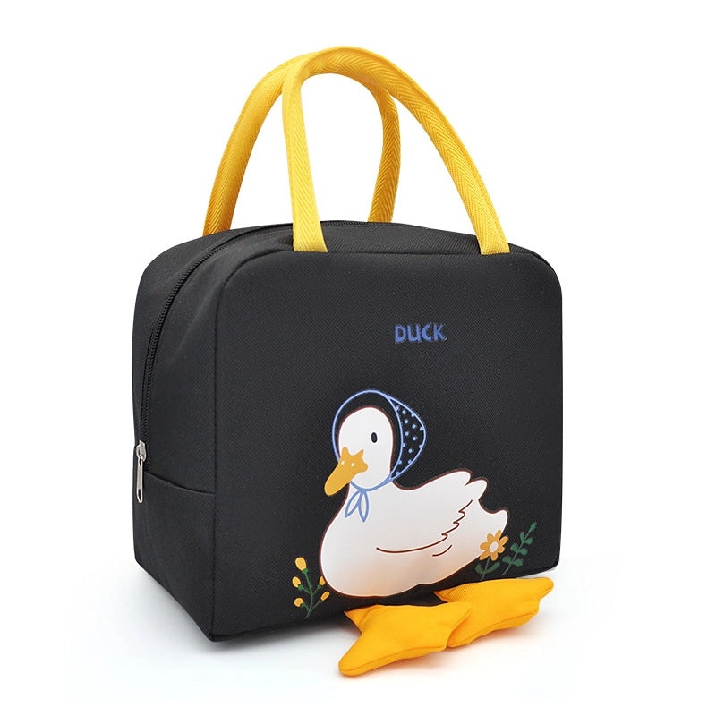 Cute Yellow Duck Insulated Lunch Bag Canvas Handbag for Kids Food Storage|Lunch Bags & Coolers