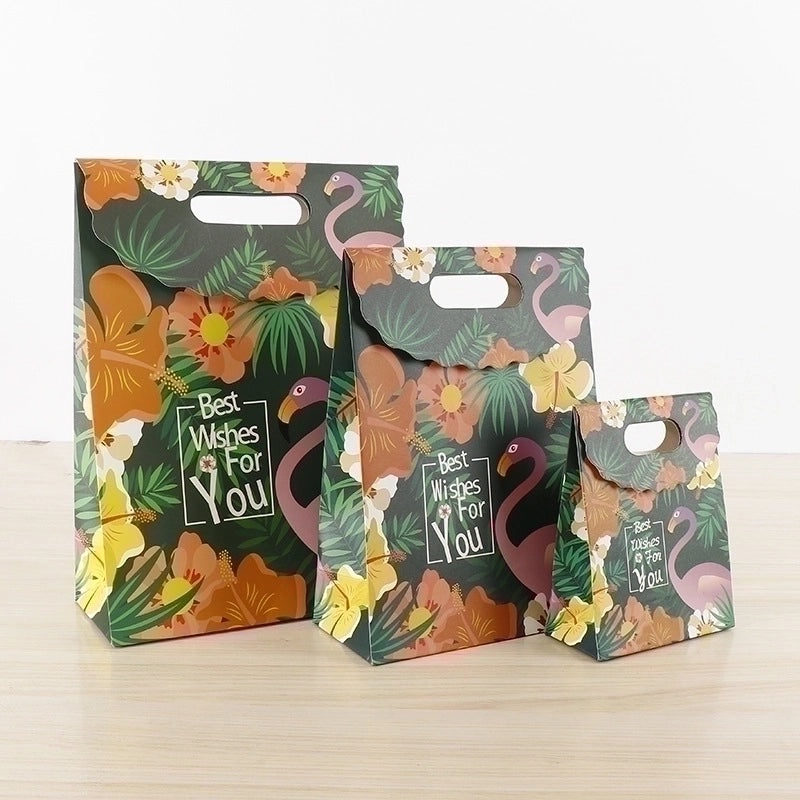 Red Flamingo Portable Gift Bag for Clothing and Stickers|Gift Bags & Packaging