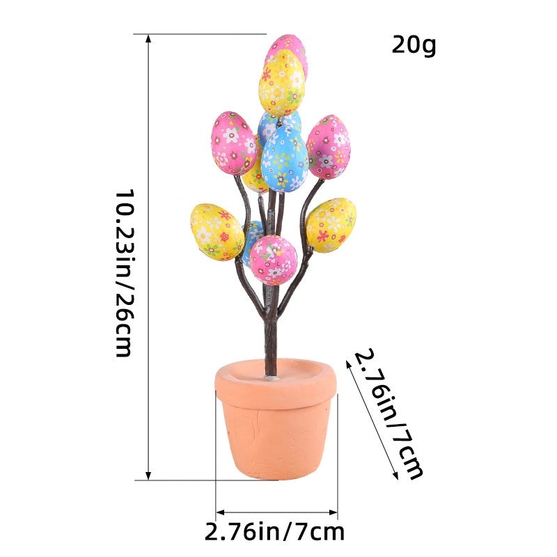 Vertical Hanging Easter Egg Pot 2024 Cartoon Print Decorative Table Ornament|Home Decor Easter Decorations
