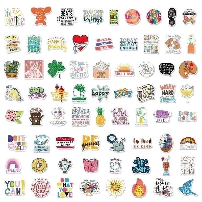Inspirational English Quote Healing Text Stickers 300 Pieces for Scrapbooking & Journaling|Craft & Stationery