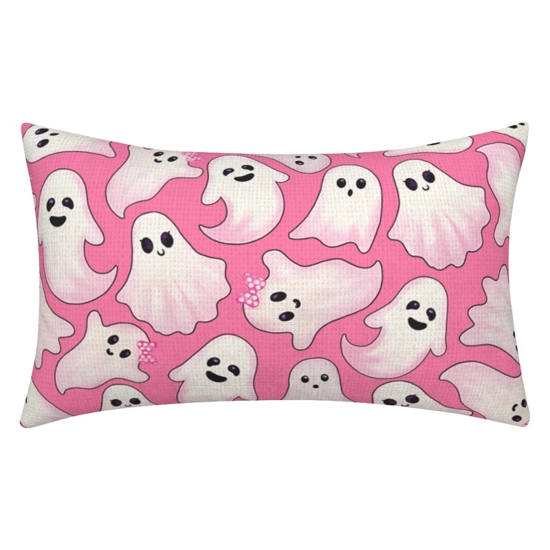 Halloween Ghost Letter Print Pillow Cover Cute Funny Polyester Case | Home Decor Pillow Covers