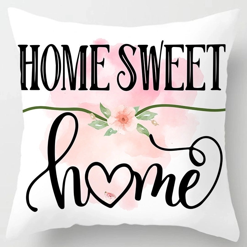 Sweet Minimalist Classic Letter Color Block Peach Skin Pillowcases|Home Decor Pillows