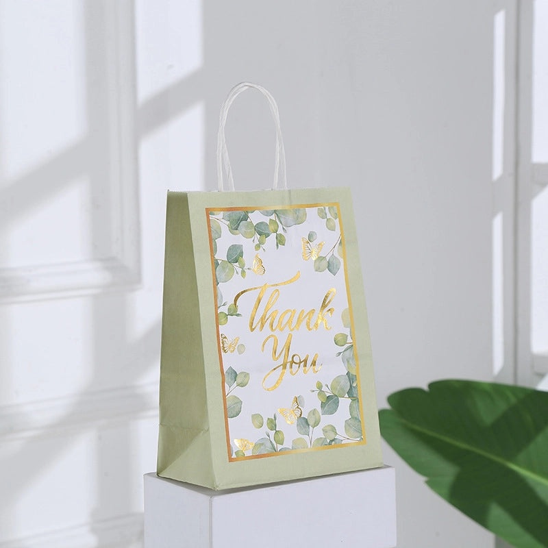 Foil Flower Kraft Paper Handheld Gift Bag|Gift Bags & Packaging