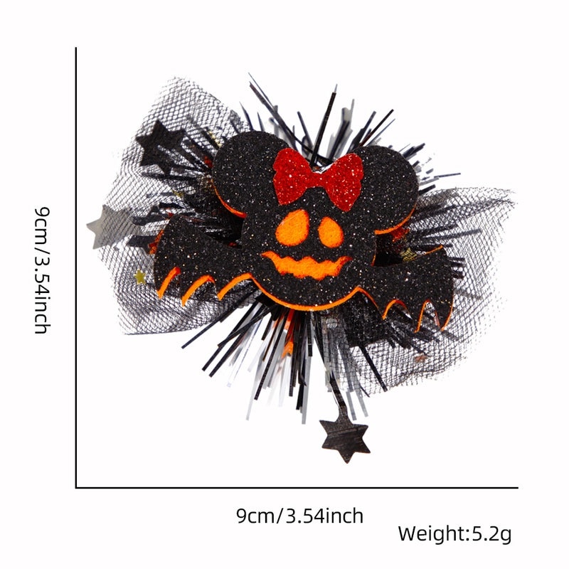 Halloween Retro Pumpkin Skull Ghost Felt Gauze Iron Party Hairpin|Halloween Accessories