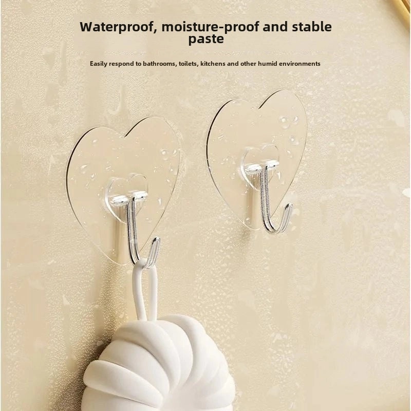 Strong Transparent Adhesive Hook Punch-Free Seamless Load-Bearing Kitchen Hook | Home Organization