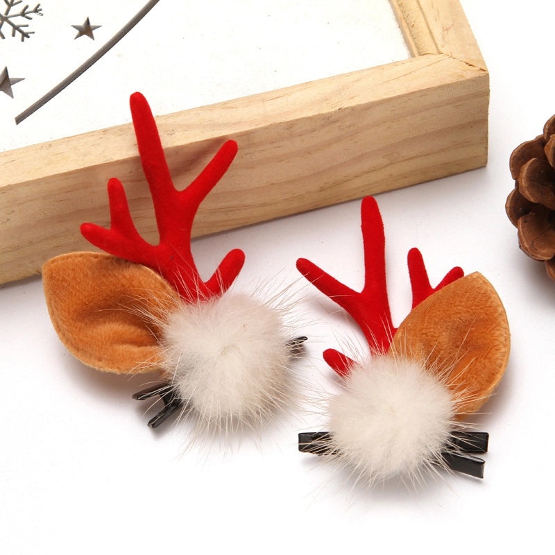 Christmas Cartoon Bow Knot Antlers Hairpin Korean Minimalist Festival Party Accessory|Hair Accessories