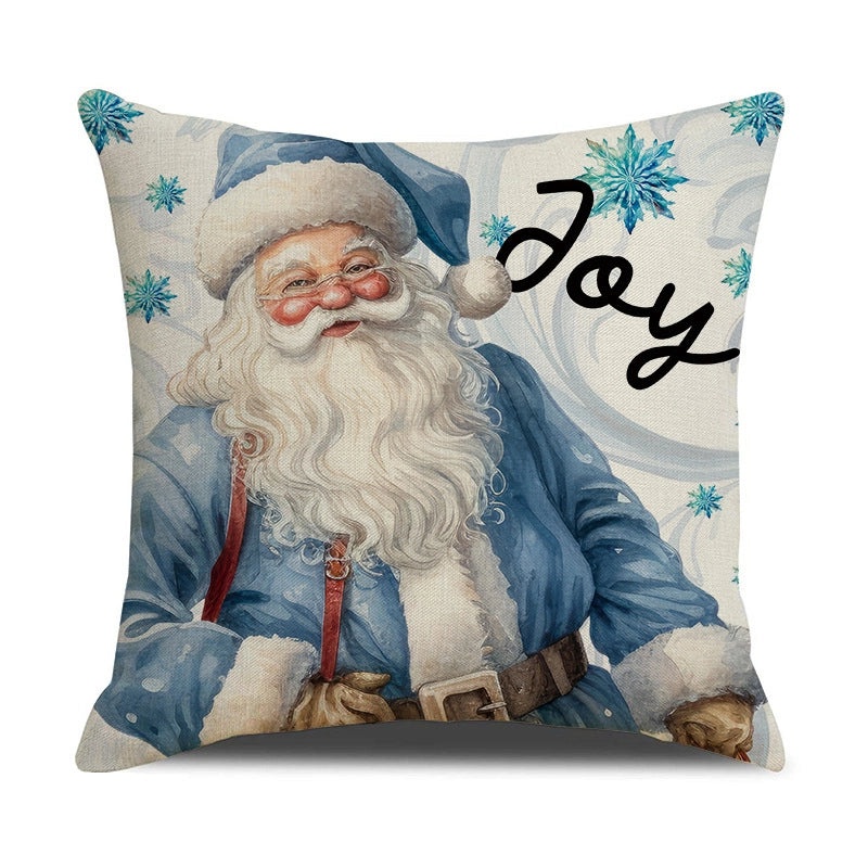 Christmas Holiday Santa Linen Pillow Covers for Couch Sofa Decorations|Home Decor & Seasonal Accessories