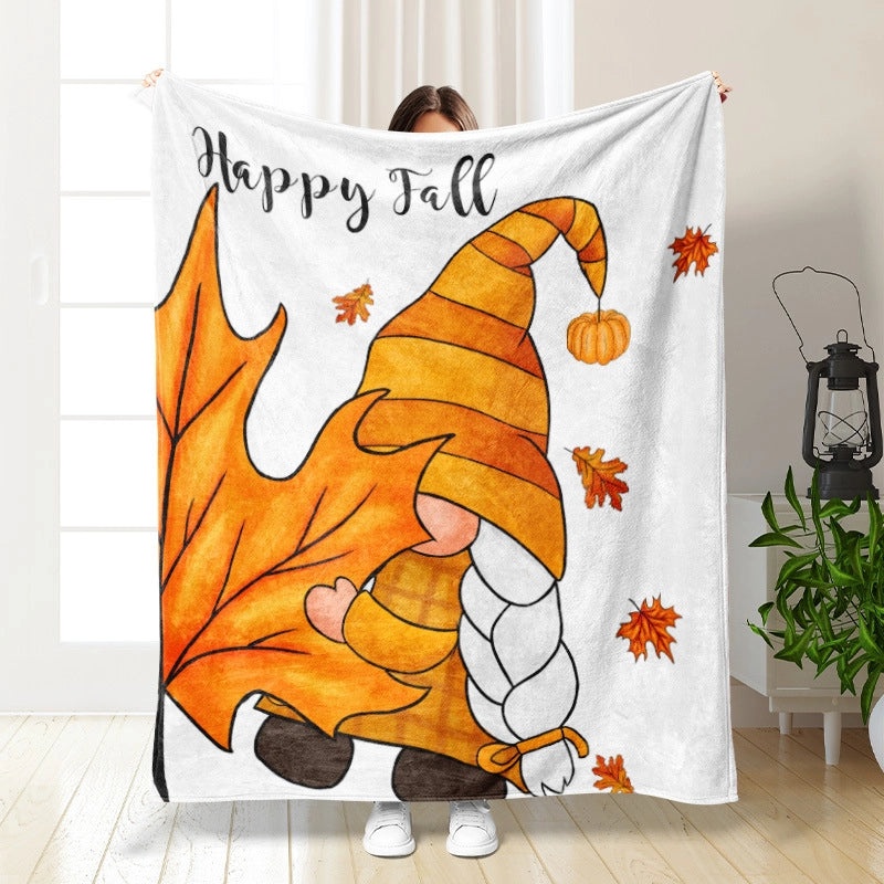 Halloween Cozy Pumpkin Bat Ghost Polyester Throw Blanket | Home Decor & Blankets