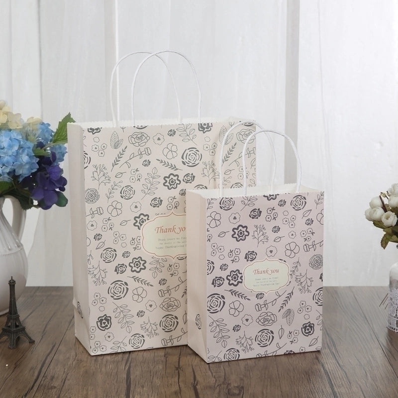 Thanksgiving Floral Paper Gift Bags with Rustic Pastoral Design|Gift Bags