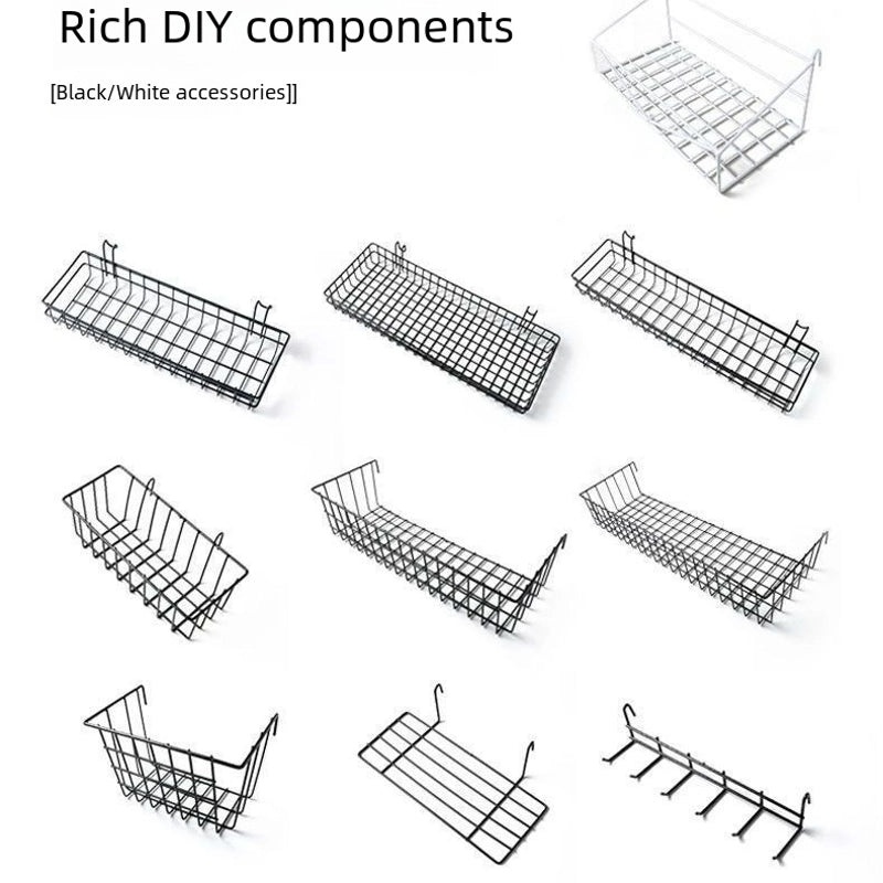 Metal Mesh Grid Wall Rack for Storage and Photo Display | Home Organization