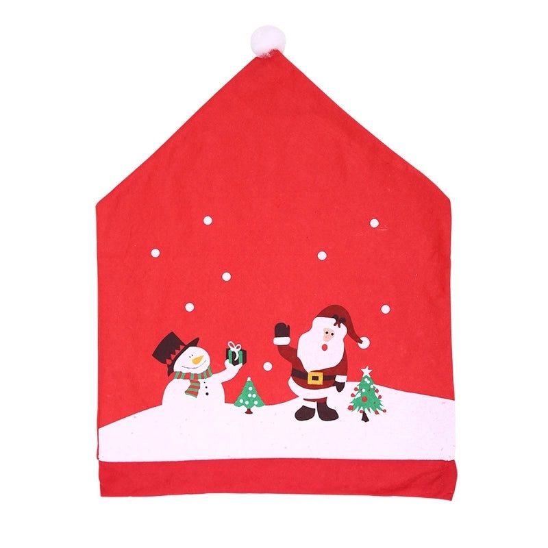 Festive Christmas Tree and Snowman Nonwoven Banquet Chair Covers|Party Supplies