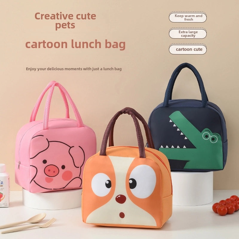 Cute Cartoon Insulated Lunch Bag for Kids Portable Thickened Fresh-Keeping Ice Pack Bag|Lunch Bags & Coolers