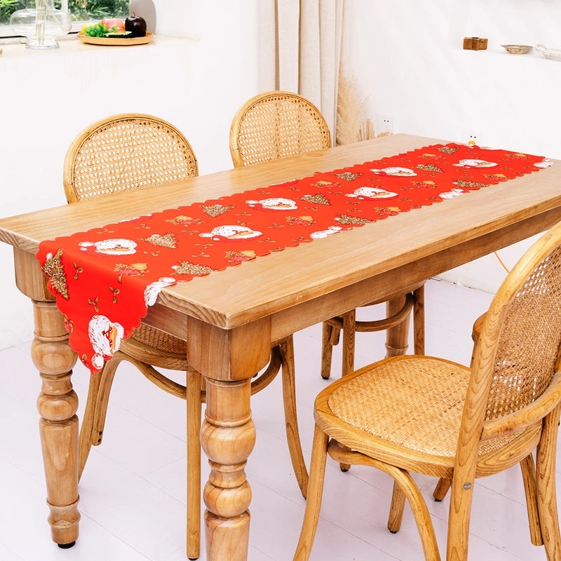 Festive Santa Claus Floral Indoor Tablecloth for Christmas Decor|Home Decor & Table Linens