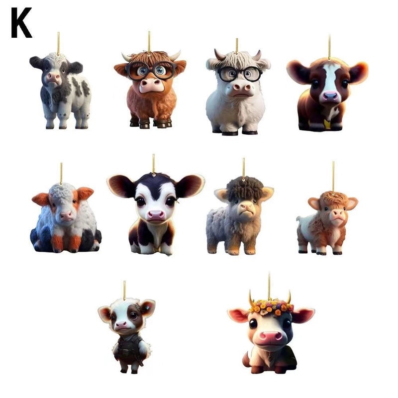 Christmas Minimalist Cattle Acrylic Pendant Necklace Birthday Festival Gift|Jewelry & Accessories