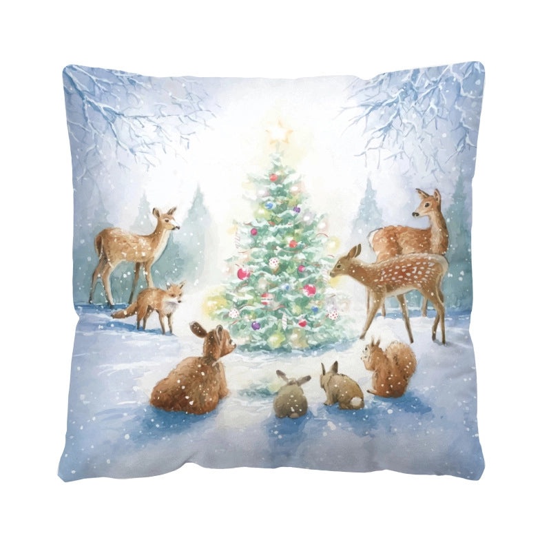 Festive Christmas Plush Santa & Snowman Pillow Covers | Holiday Home Decor & Sofa Accessories