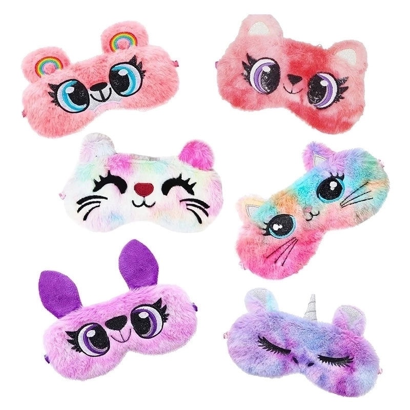 Adorable Cartoon Cotton Plush Satin Sleep Mask | Sleep Accessories
