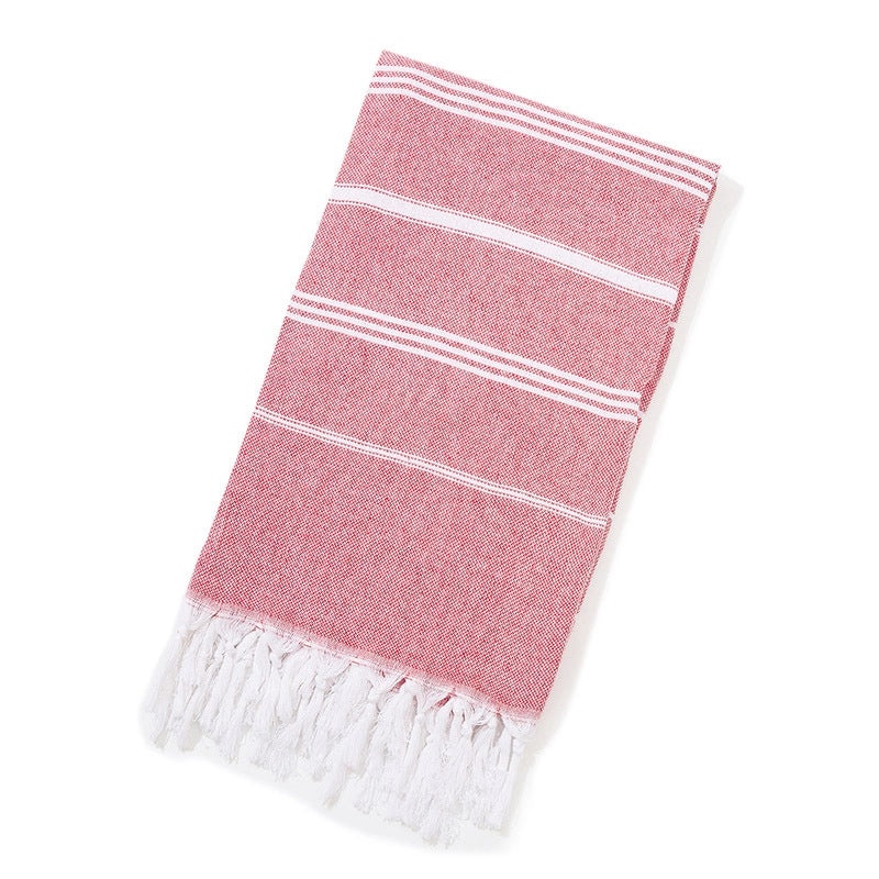 Personalized Cotton Turkish Non-stick Sand-resistant Beach Towel with Tassels | Beach Towels & Shawls