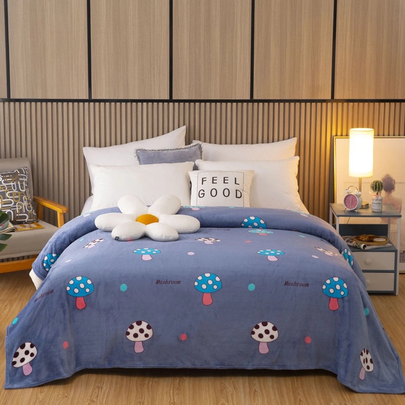 Faleirong Thickened Coral Fleece Children's Air Conditioning Blanket Cozy Lunch Break Throw | Home Textiles & Bedding