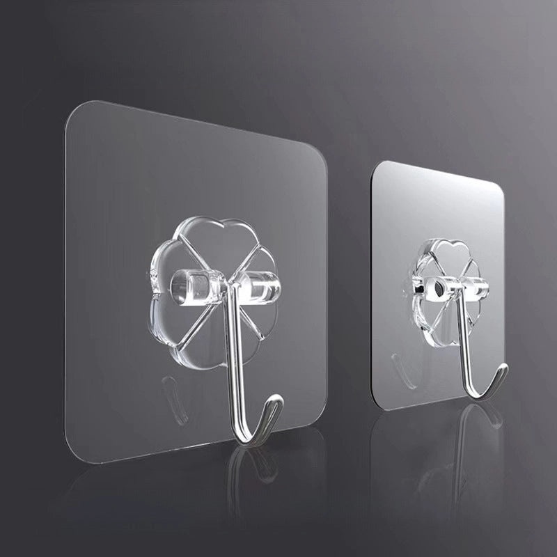Strong Transparent Adhesive Hook Punch-Free Seamless Load-Bearing Kitchen Hook | Home Organization