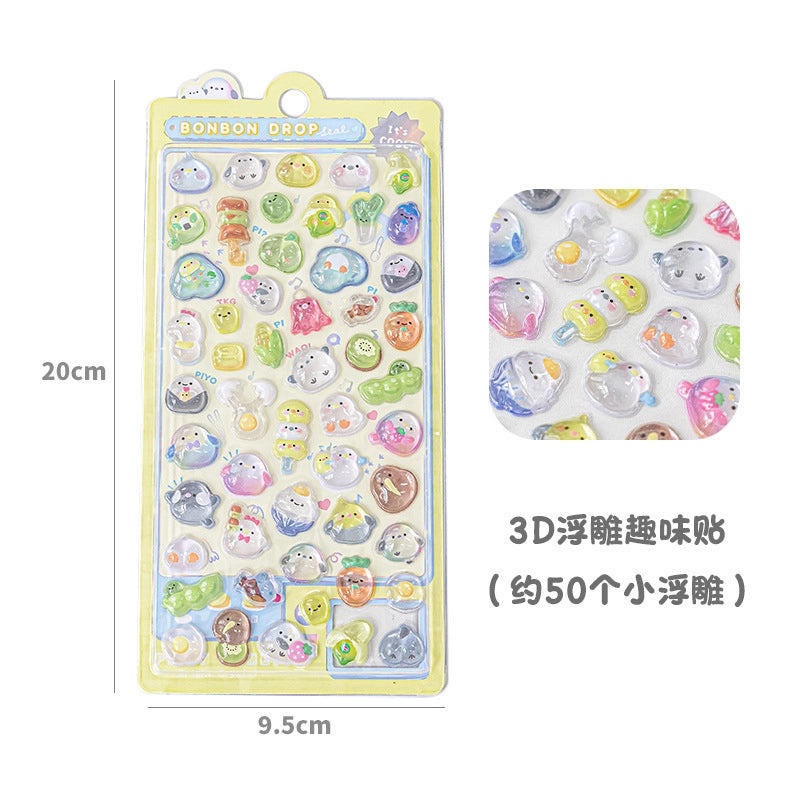 School Graduation Cartoon Epoxy Resin Stickers Set of 2|School Supplies & Stationery