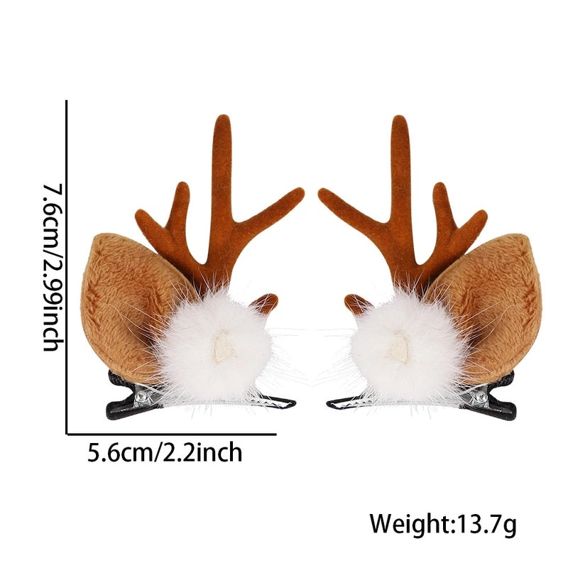 Festive Cartoon Reindeer Antler Hairpin Plastic Christmas Party Accessory|Holiday Party Accessories