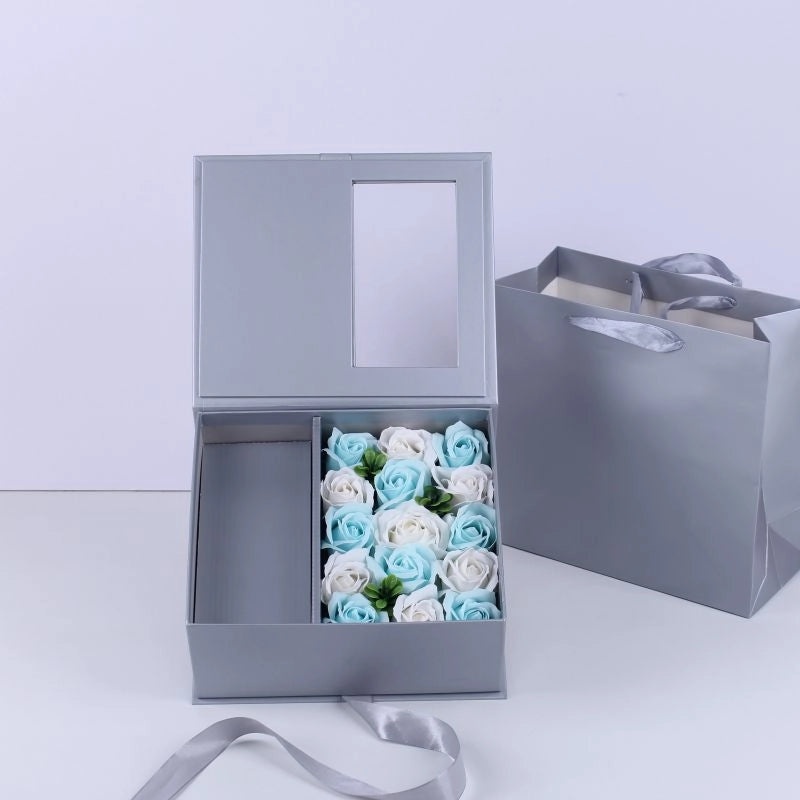 Transparent PVC Rose Gift Box with Window | Flower Gift Packaging