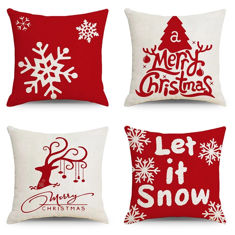 Christmas Holiday Pillow Cover Set for Sofa Home Decor|Home Decor & Living Room Accessories