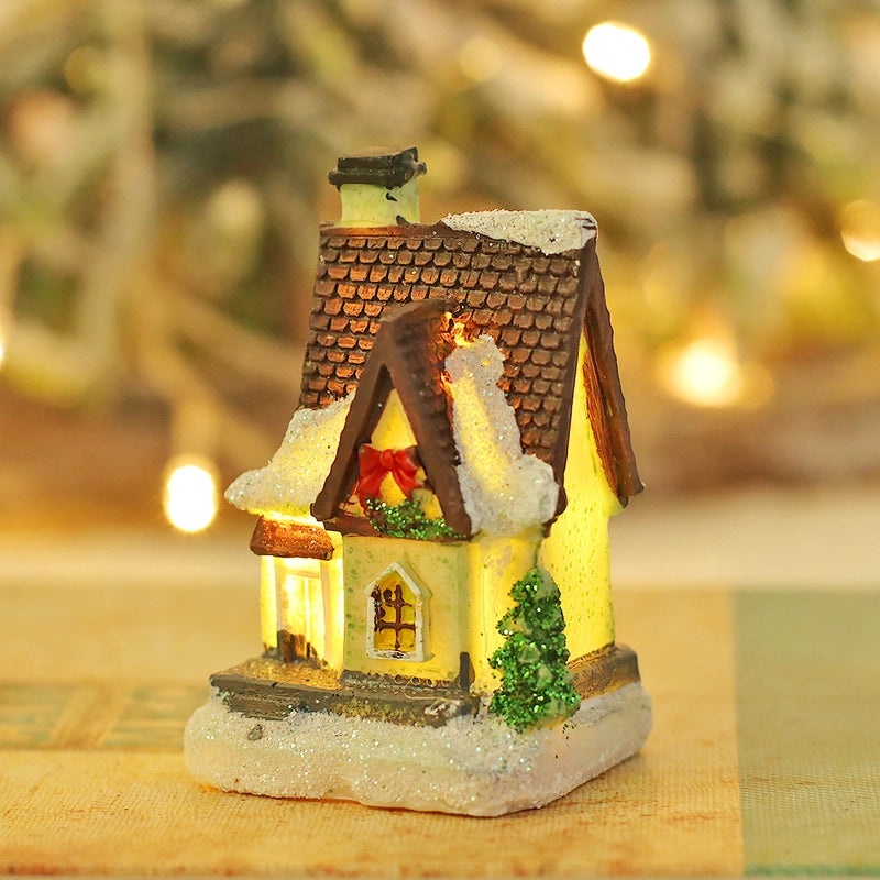 Retro Christmas House Resin Decoration|Holiday Home Decor