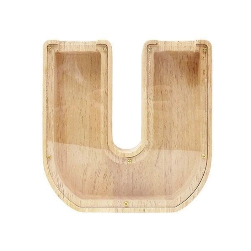 Personalized Wooden English Letter Piggy Bank Coin Cash Box|Home Decor & Storage