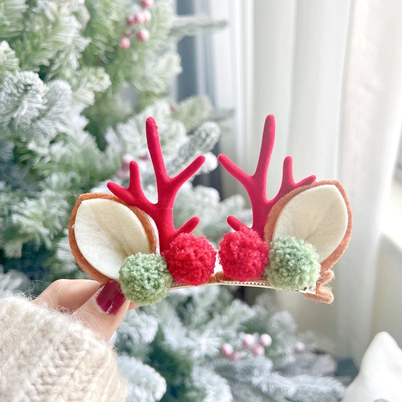 Christmas Cartoon Bow Knot Antlers Hairpin Korean Minimalist Festival Party Accessory|Hair Accessories