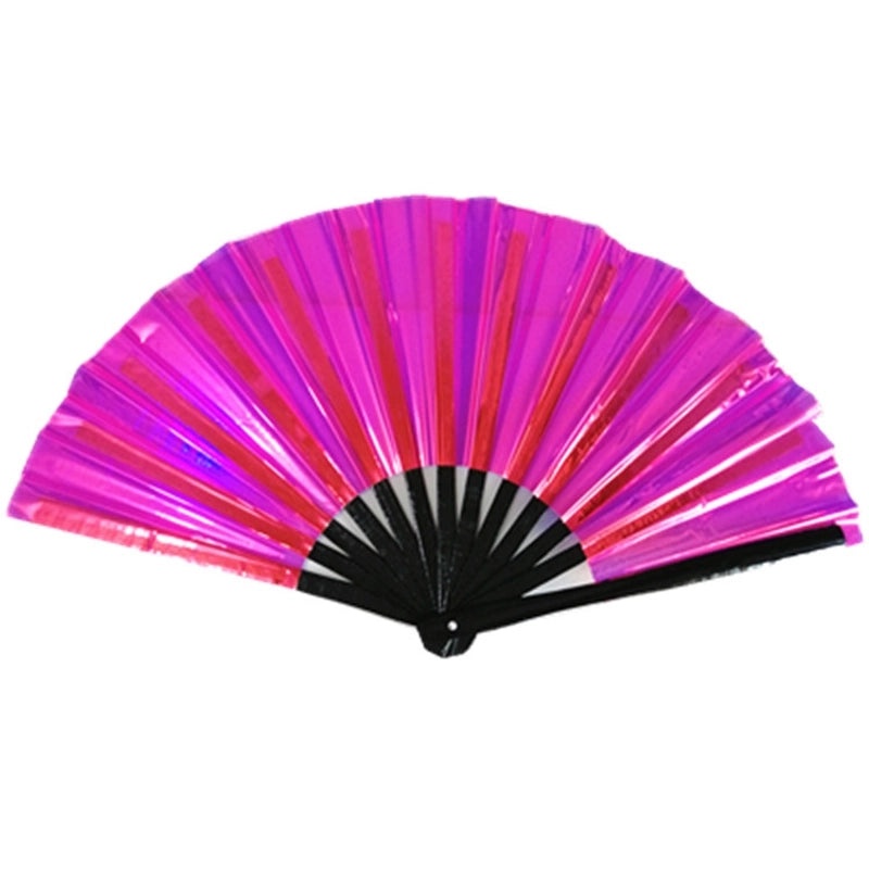 10-inch Solid Color Bamboo Folding Fan with Laser Pattern | Fashion Accessories Fan