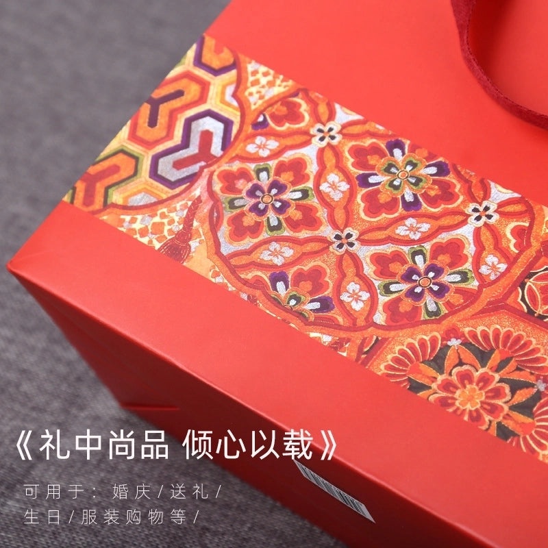 Chinese Style Red Gift Tote Bag Large Holiday Packaging Bag | Gift Bags & Wrapping Supplies