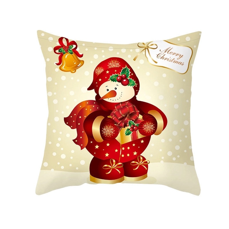 Ethnic Style Cartoon Santa Claus Peach Skin Pillow Covers for Couch and Sofa Christmas Decor|Home Decor Pillows