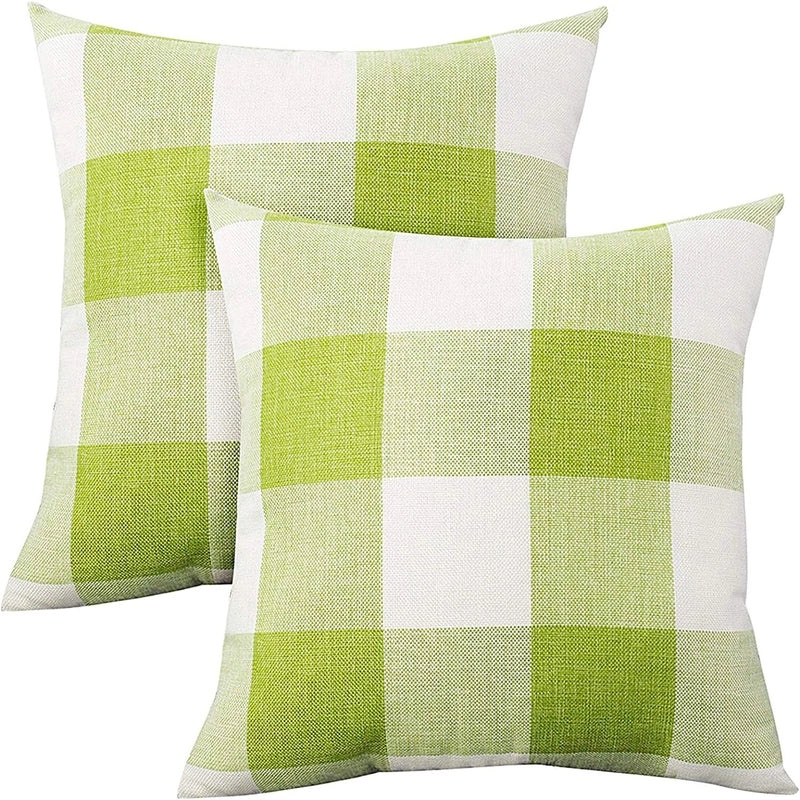 Plaid Cotton Linen Pillow Covers for Home Decor | Home Textiles & Bedding