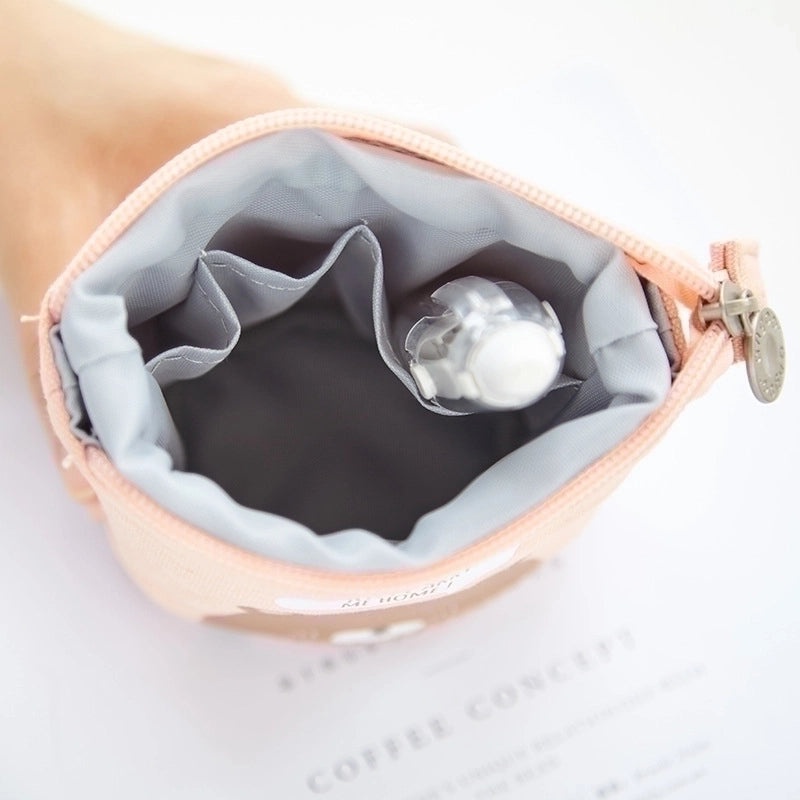 Cute Minimalist Canvas Pen Case with Multiple Compartments and Adjustable Drop-down Design|Stationery & Office Supplies
