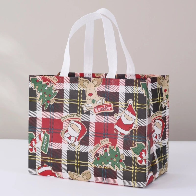 Christmas Cute Santa Claus and Christmas Tree Nonwoven Gift Bags for Party Festival|Holiday Party Supplies