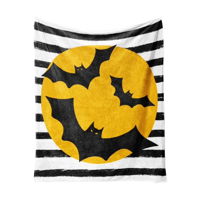 Halloween Cozy Pumpkin Bat Ghost Polyester Throw Blanket | Home Decor & Blankets