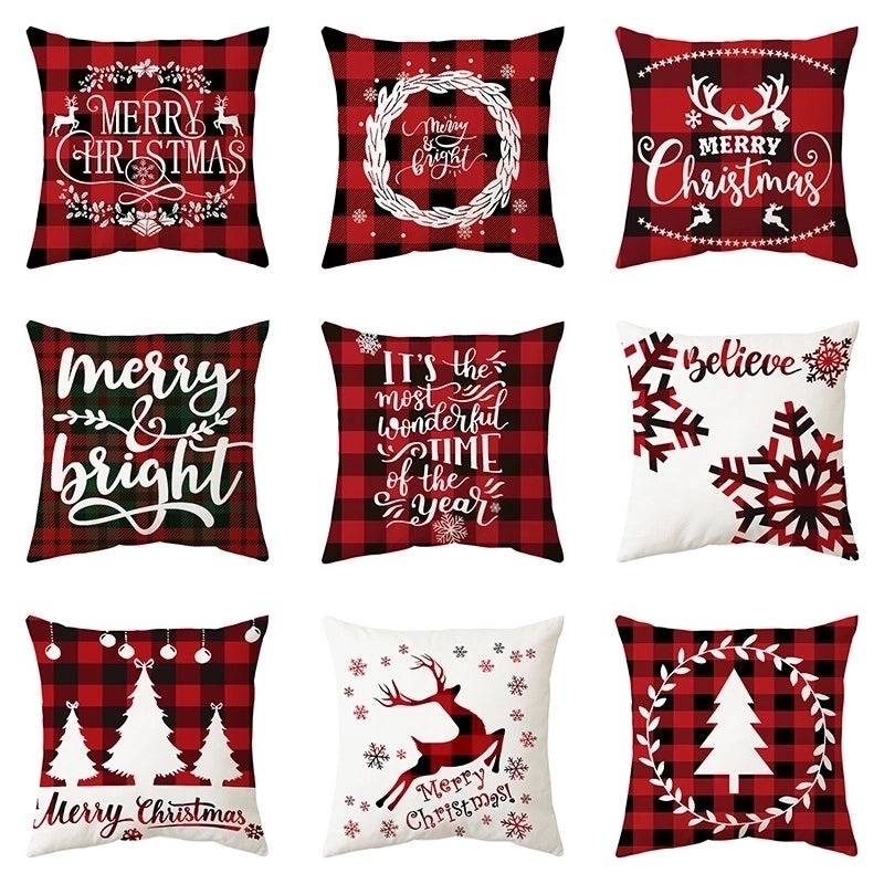 Festive Christmas Tree Snowflake Elk Plush Cushion Covers for Home Decor|Home Decor & Accessories