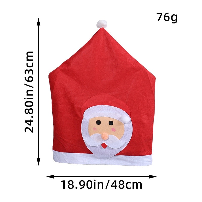 Cute Christmas Santa Hat Chair Cover | Holiday Decorations