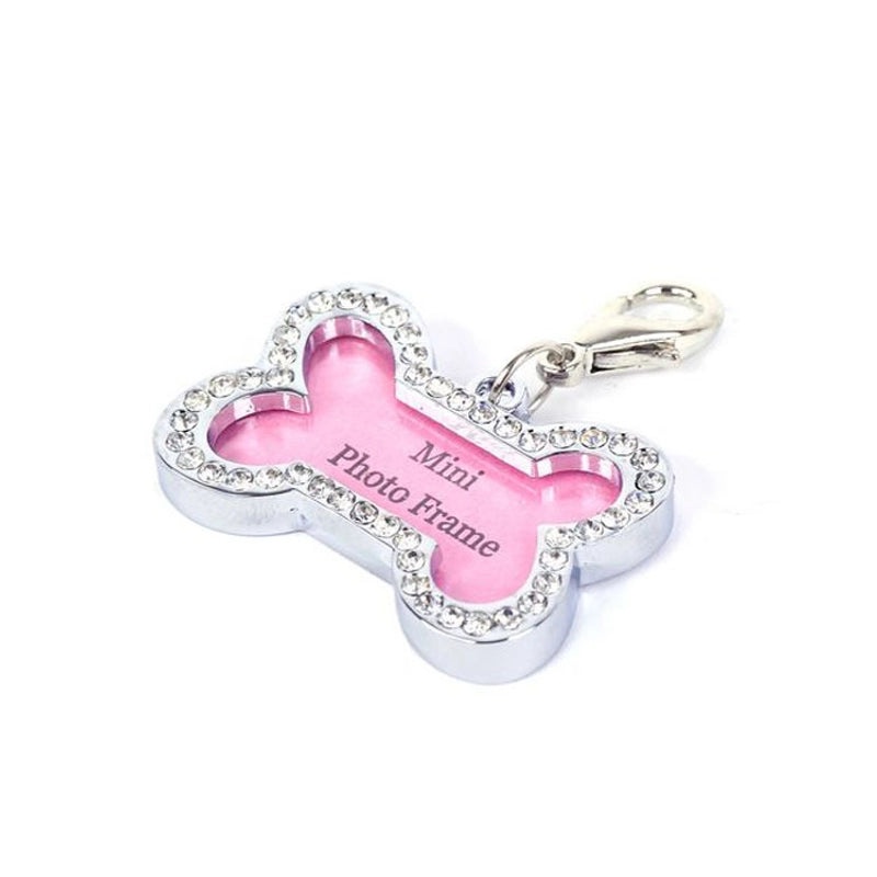 Small Bone Diamond Pet ID Tag for Dogs | Pet Jewelry