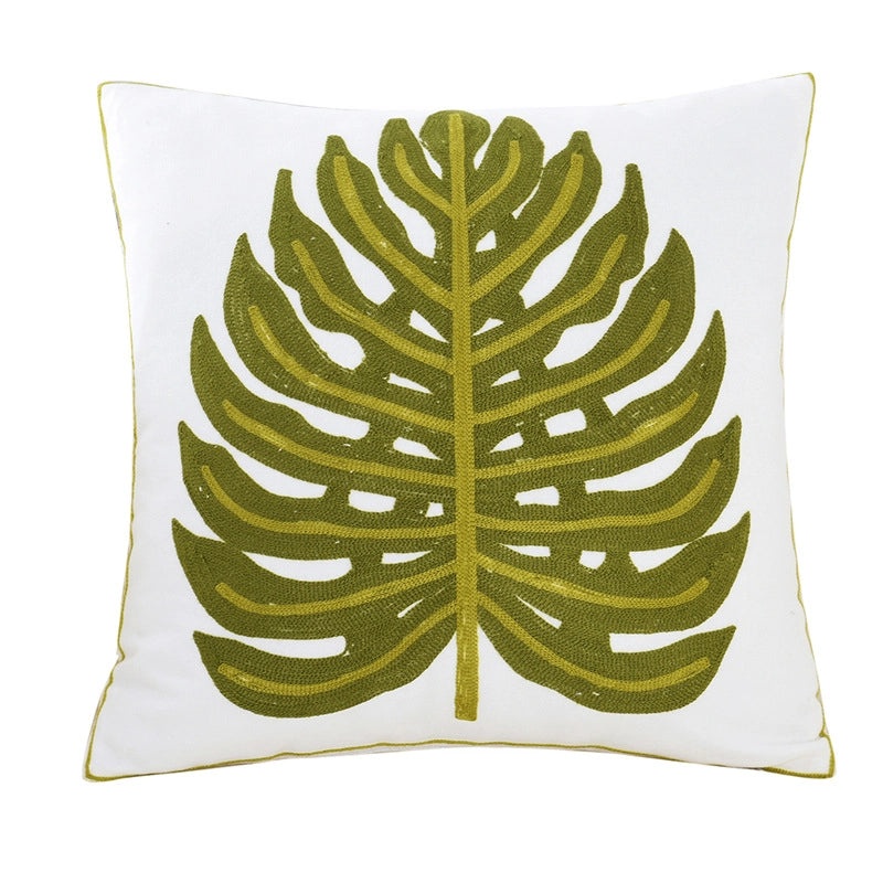 Cotton Embroidered Floral Cushion Cover for Sofa and Bedside Soft Decorative Pillow Case|Home Decor