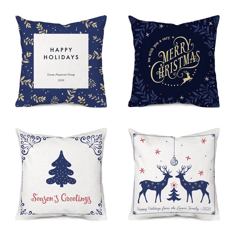 Christmas Tree and Santa Claus Polyester Pillow Covers|Home Decor Pillows