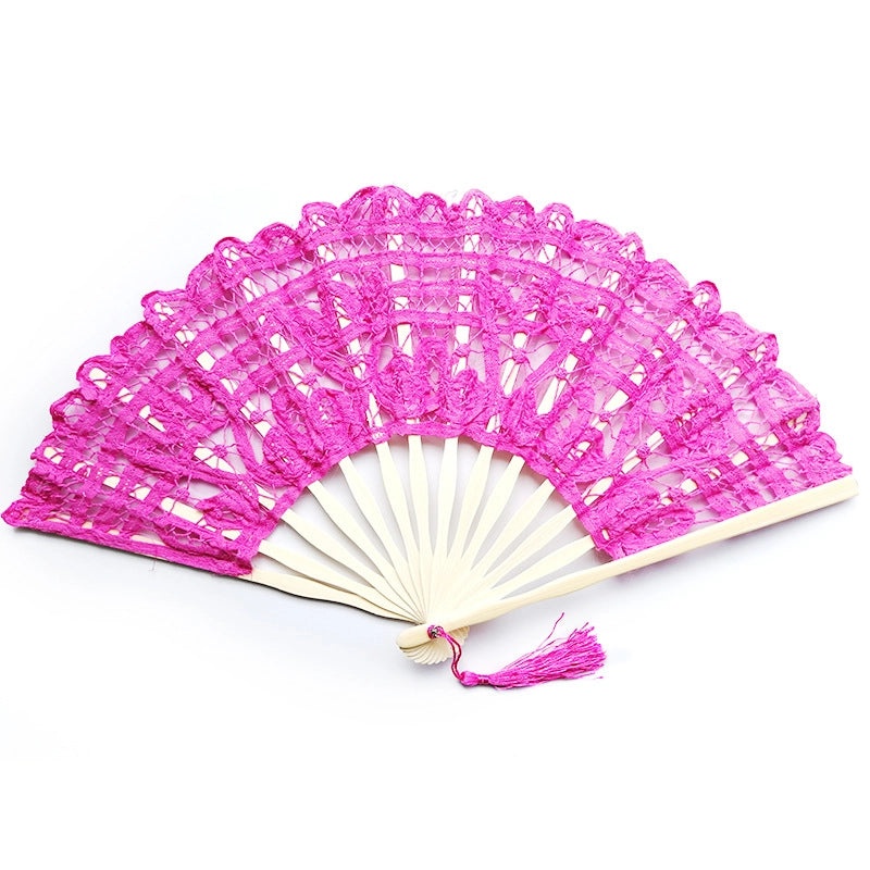 Vintage Bamboo Lace Folding Hand Fan 1 Piece|Accessories & Fashion
