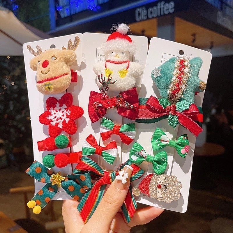 Minimalist Christmas Tree Hairpin with Bow Knot and Elk Design|Hair Accessories