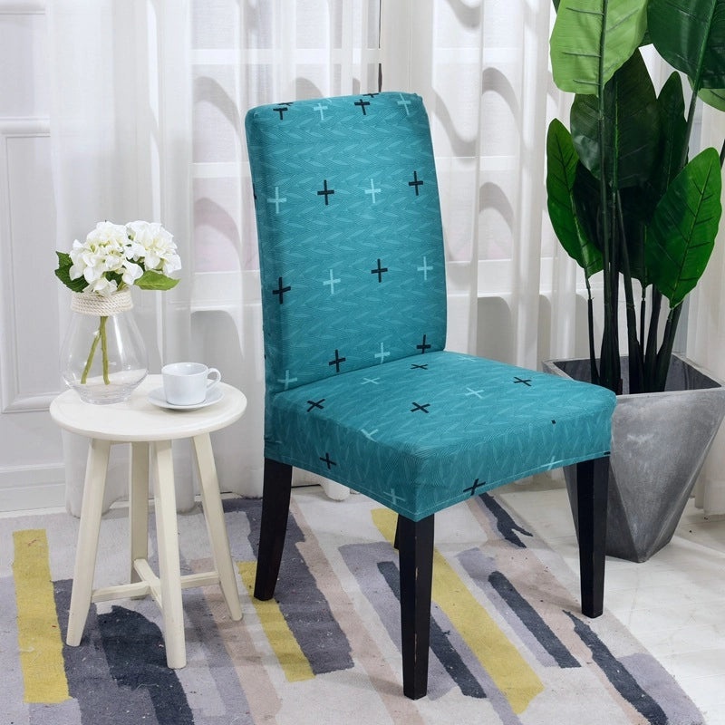Elastic One-piece Chair Cover Full Hotel Dining Chair Back Protector Simple Slipcover|Home & Living Chair Covers