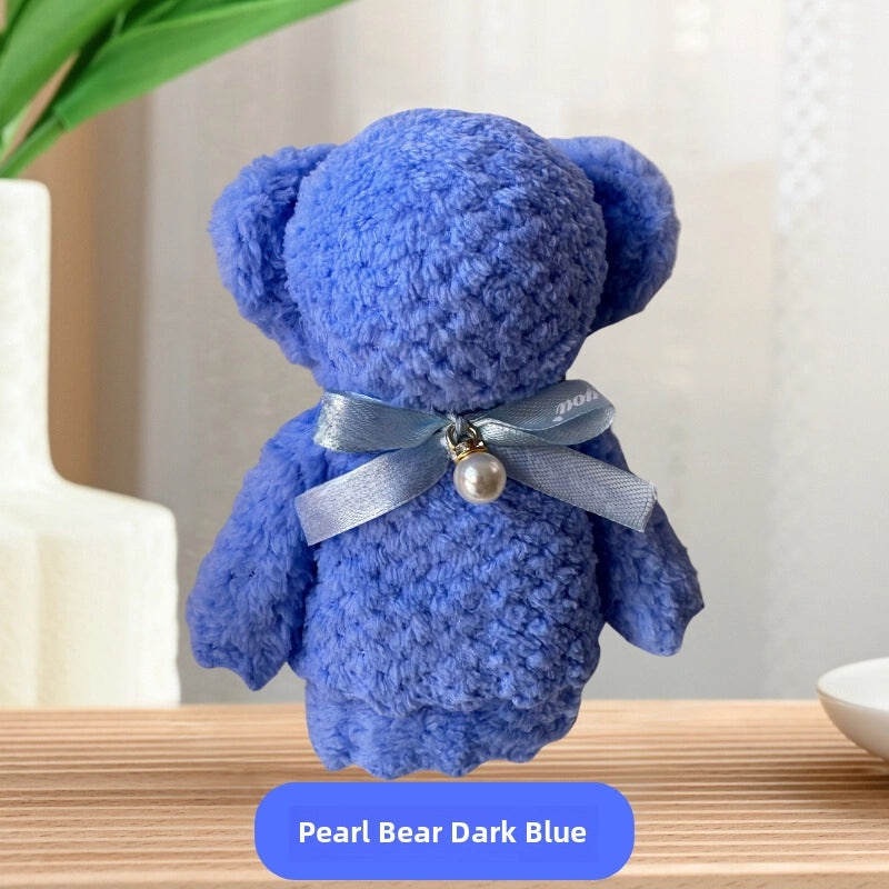 5 Pieces Coral Fleece Towels with Pineapple, Pearl, and Bear Designs 30x30cm | Gifts & Home Textiles