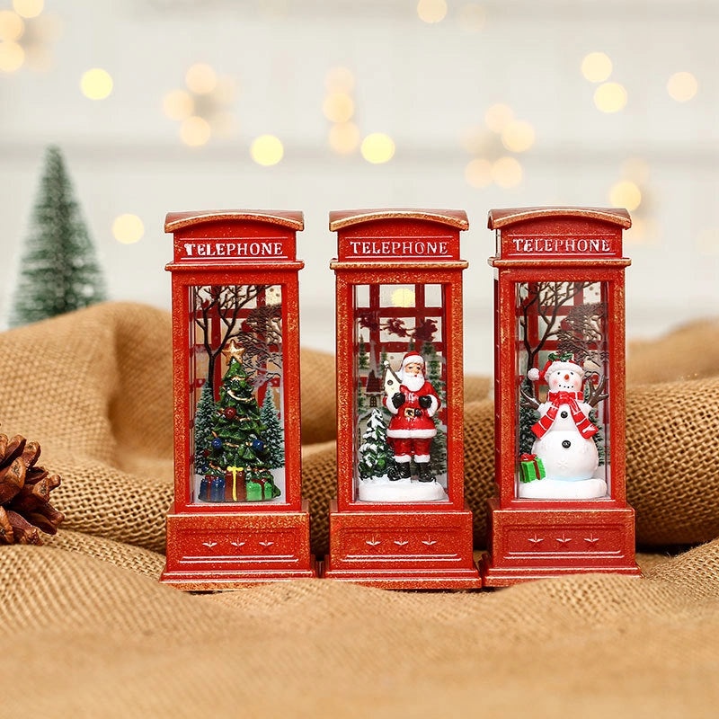 Vintage Telephone Booth Oil Lamp Christmas Decoration|Home Decor & Lighting